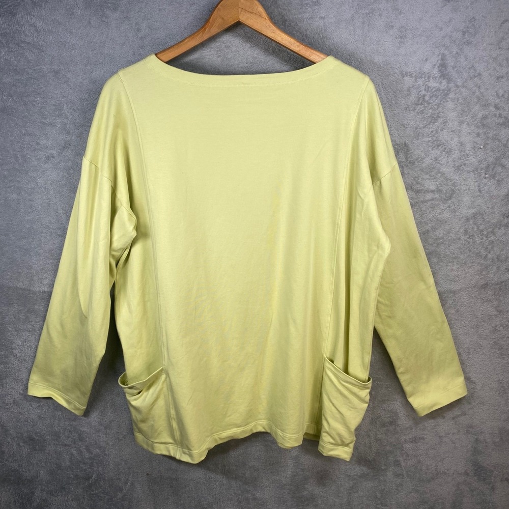 Eileen Fisher Top Medium Organic Cotton Lagenlook Oversized Boho Chic‎ Luxury - Picture 3 of 6